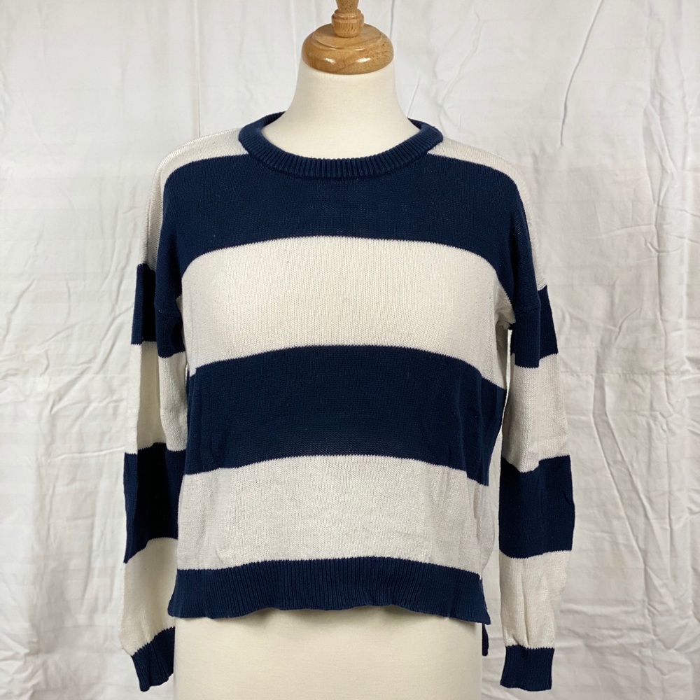 Navy and White Striped Sweater